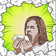 Graphic of sneezing