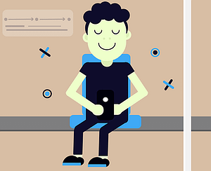 Graphic of man sitting